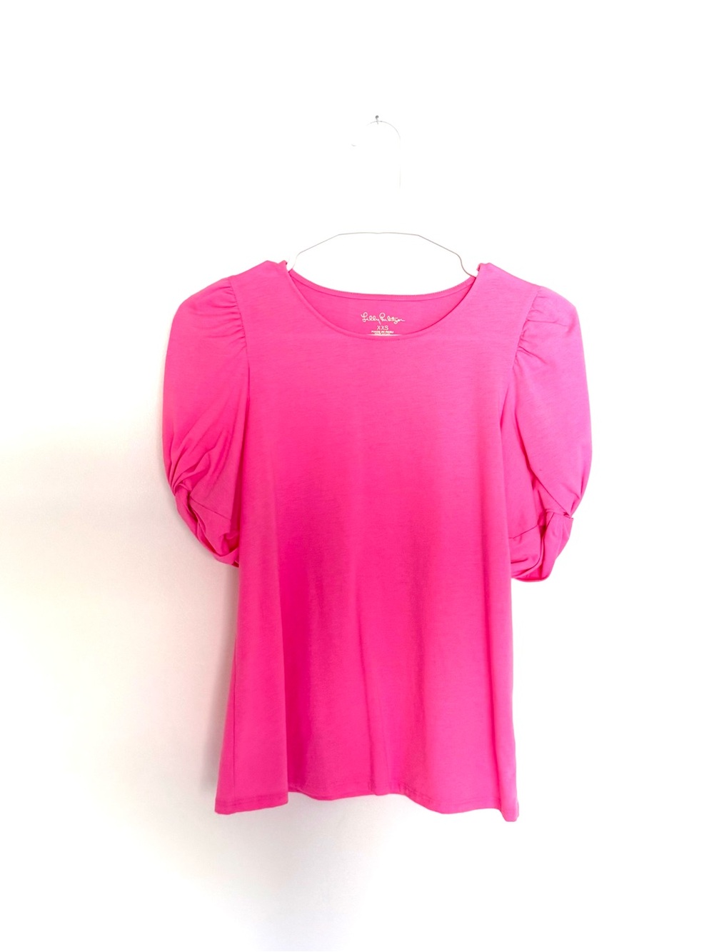 Lilly Pulitzer Bright Pink Puff Sleeve Tee